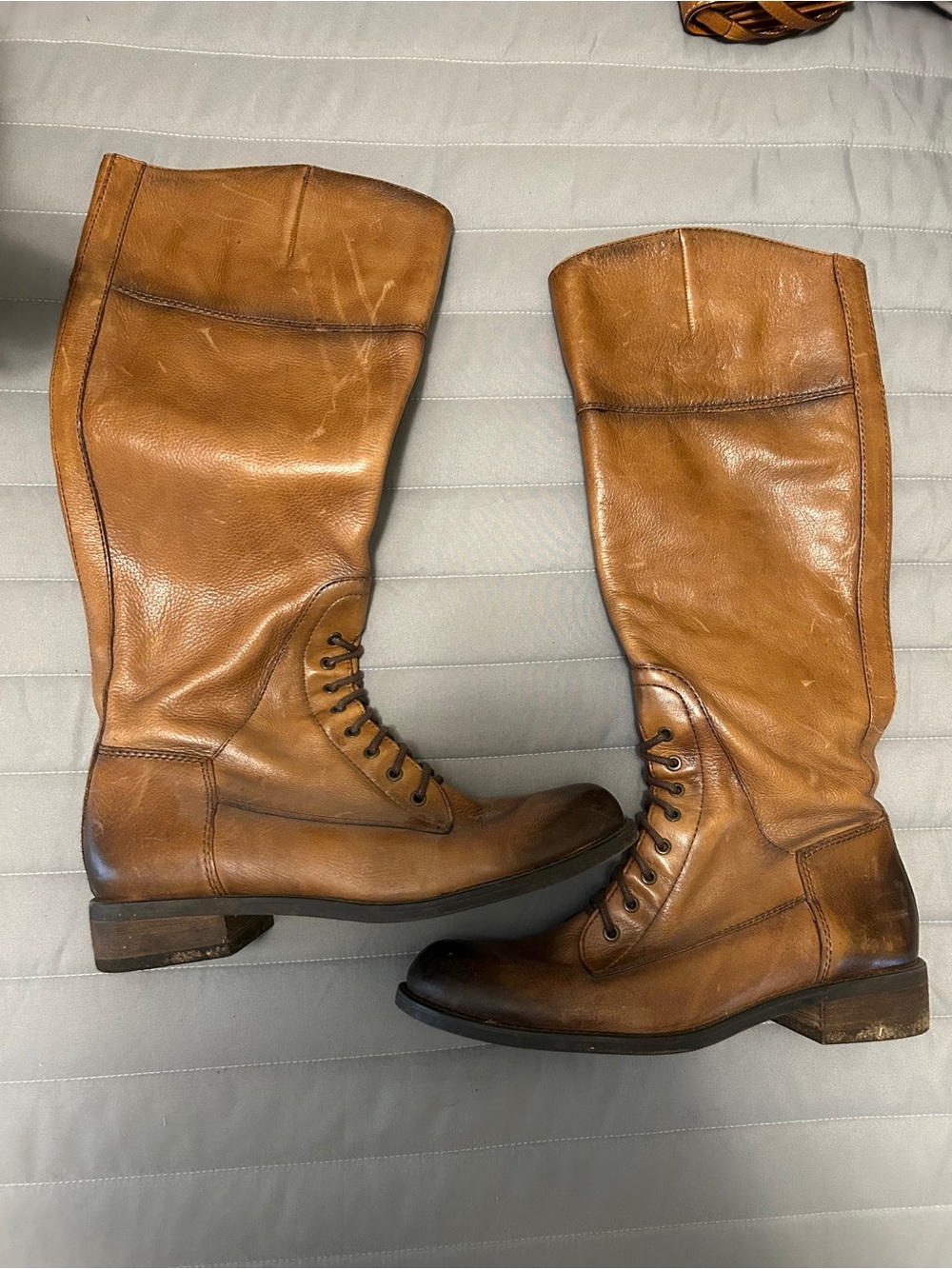 Vince Camuto Tan Leather Knee-High Boots - Picture 3 of 5